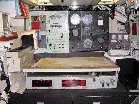 he ARL Table was introduced into the Fleet in the mid-1920s and persevered into the 1980s. The picture shows the table's the centre point of the navigation centre in HMS Courageous. Surrounded by SatNav, SINS, Decca, gyro and log readouts the table can b e used for both navigation and the LOP although some boats had a second table for this purpose.