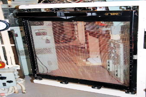 Time Bearing Plot - The see-through Perspex sheetis marked in small for plotting squares bearing on the 'x' axis and time on the 'y' axis. An operator sat behind and wrote back-to-front.