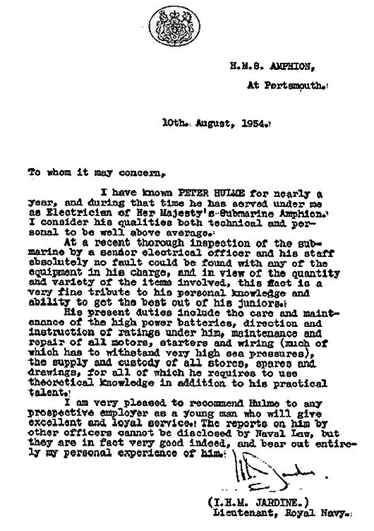 Fig 2: Lt I H M Jardine was the 1st Lt of HMS Amphion and a member of the executive branch of the RN.