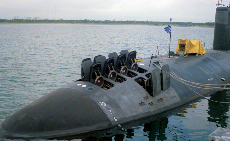 Fig 7: USS Santa Fe, SS 763 with VLS Doors open